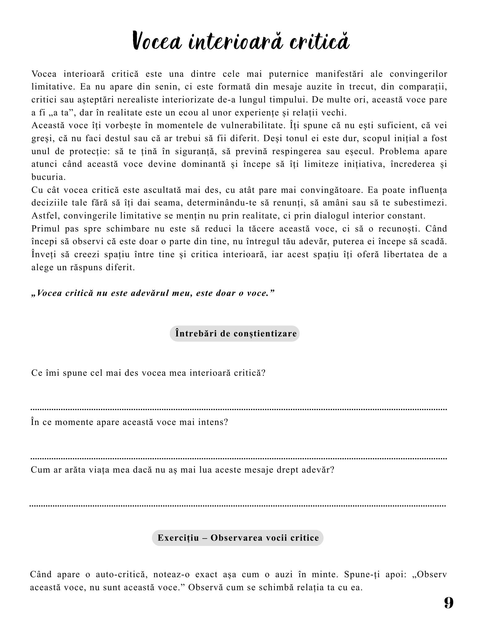 Jurnalul Vindecarii Mele - Convingerile Limitative - Schimba Gandurile Care Iti Blocheaza Viata / Ghid Practic / Echilibru Emotional / Autocunoastere / Claritate Mentala / Dezvoltare Personala 