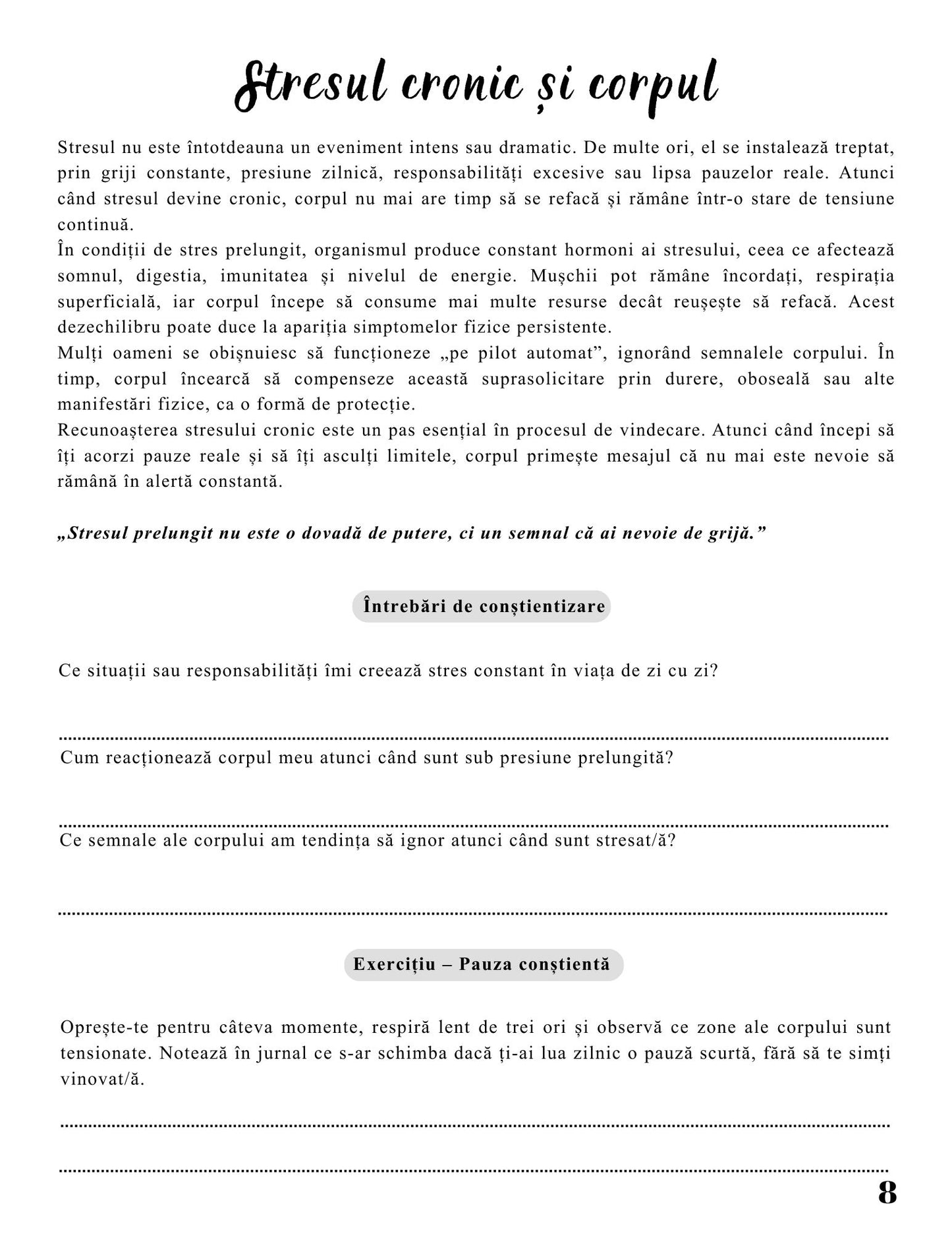 Jurnalul Vindecarii Mele - Corpul Nu Minte - Simtomele Fizice Pot Fi Intelese Si Vindecate / Ghid Practic / Echilibru Emotional / Autocunoastere / Claritate Mentala / Dezvoltare Personala / Carte Digitala / Ebook
