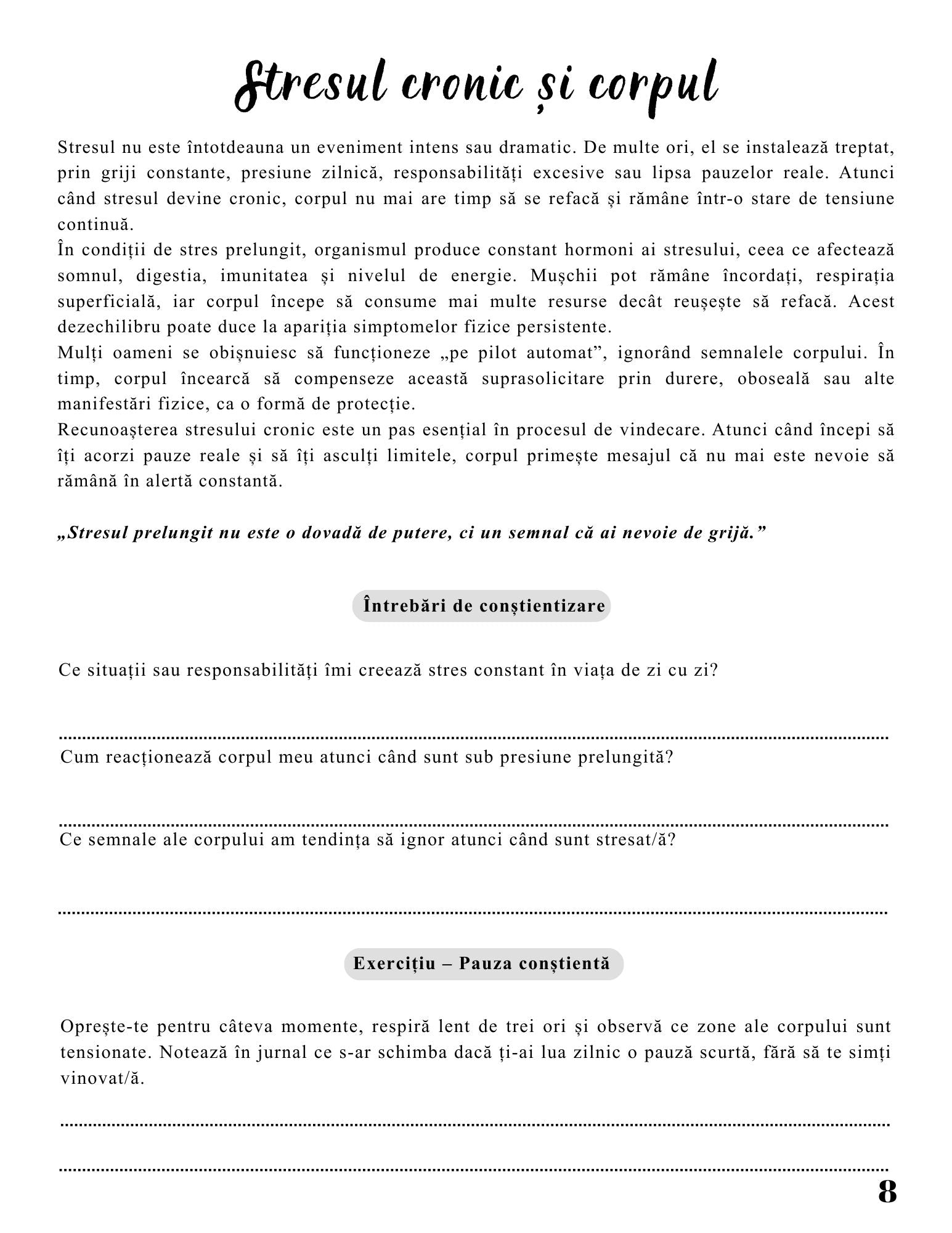 Jurnalul Vindecarii Mele - Corpul Nu Minte - Simtomele Fizice Pot Fi Intelese Si Vindecate / Ghid Practic / Echilibru Emotional / Autocunoastere / Claritate Mentala / Dezvoltare Personala / Carte Digitala / Ebook
