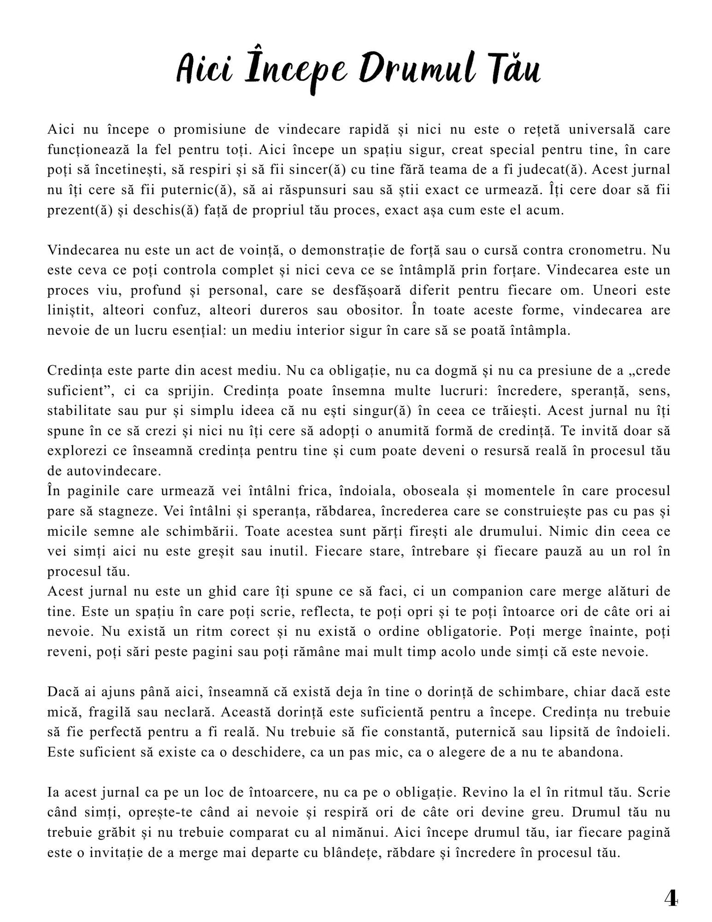 Jurnalul Vindecarii Mele - Credinta - Cea Mai Puternica Arma In Procesul Meu De Vindecare / Ghid Practic / Echilibru Emotional / Autocunoastere / Claritate Mentala / Dezvoltare Personala
