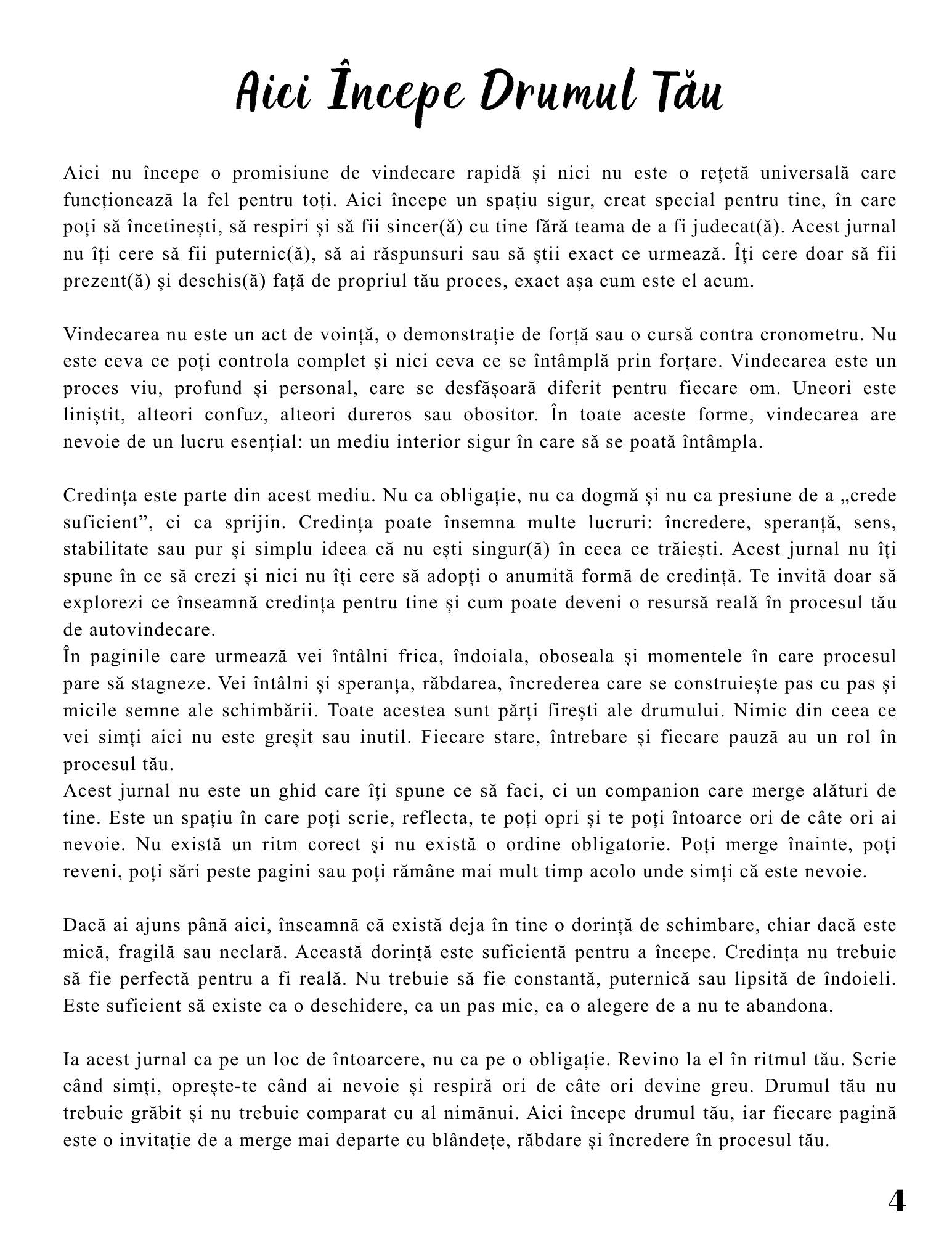 Jurnalul Vindecarii Mele - Credinta - Cea Mai Puternica Arma In Procesul Meu De Vindecare / Ghid Practic / Echilibru Emotional / Autocunoastere / Claritate Mentala / Dezvoltare Personala