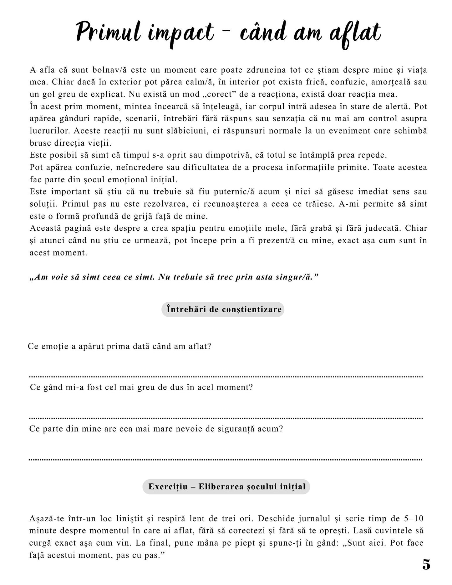 Jurnalul Vindecarii Mele - Cum Trec Emotional Peste Orice Boala / Ghid Practic / Echilibru Emotional / Autocunoastere / Claritate Mentala / Dezvoltare Personala