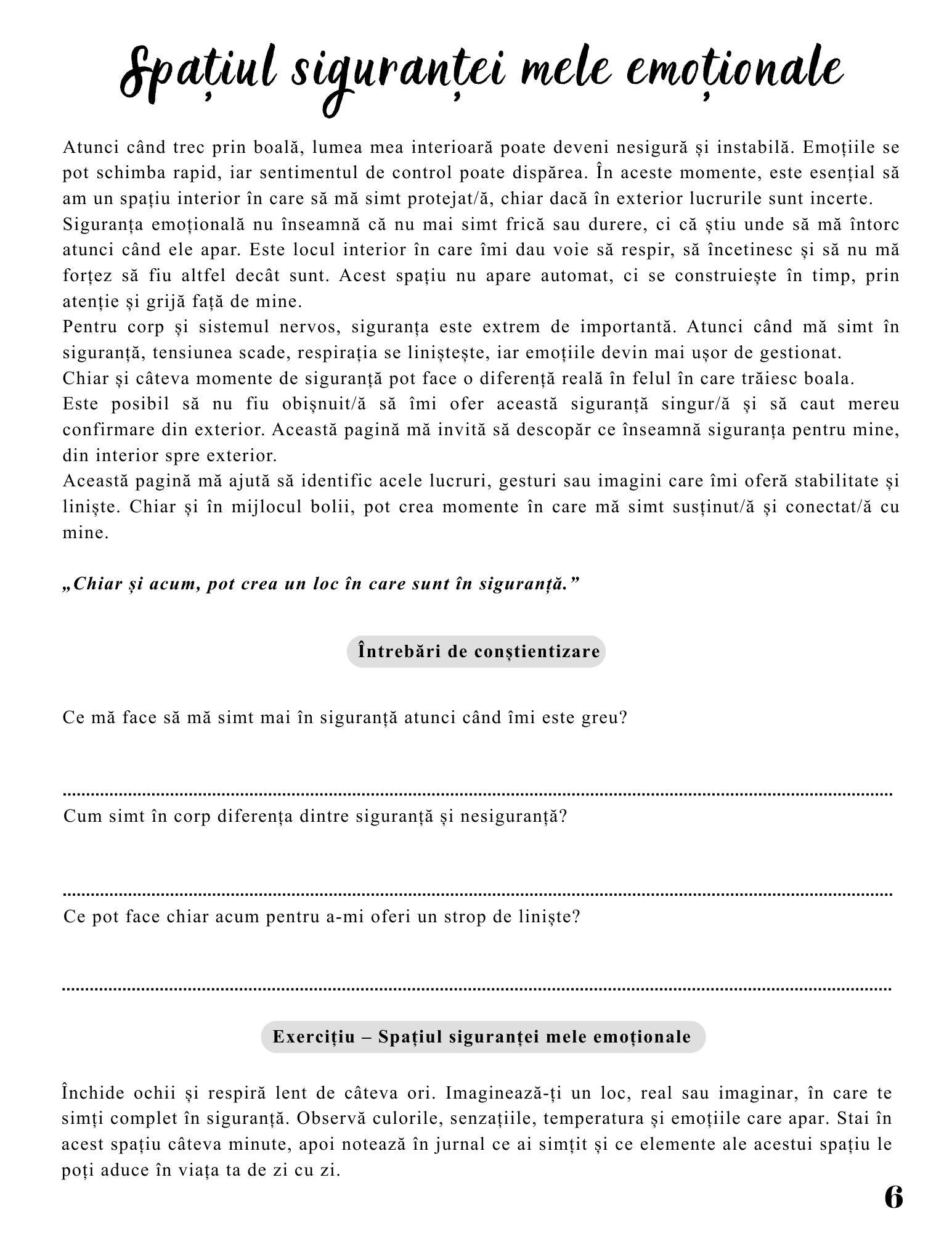 Jurnalul Vindecarii Mele - Cum Trec Emotional Peste Orice Boala / Ghid Practic / Echilibru Emotional / Autocunoastere / Claritate Mentala / Dezvoltare Personala