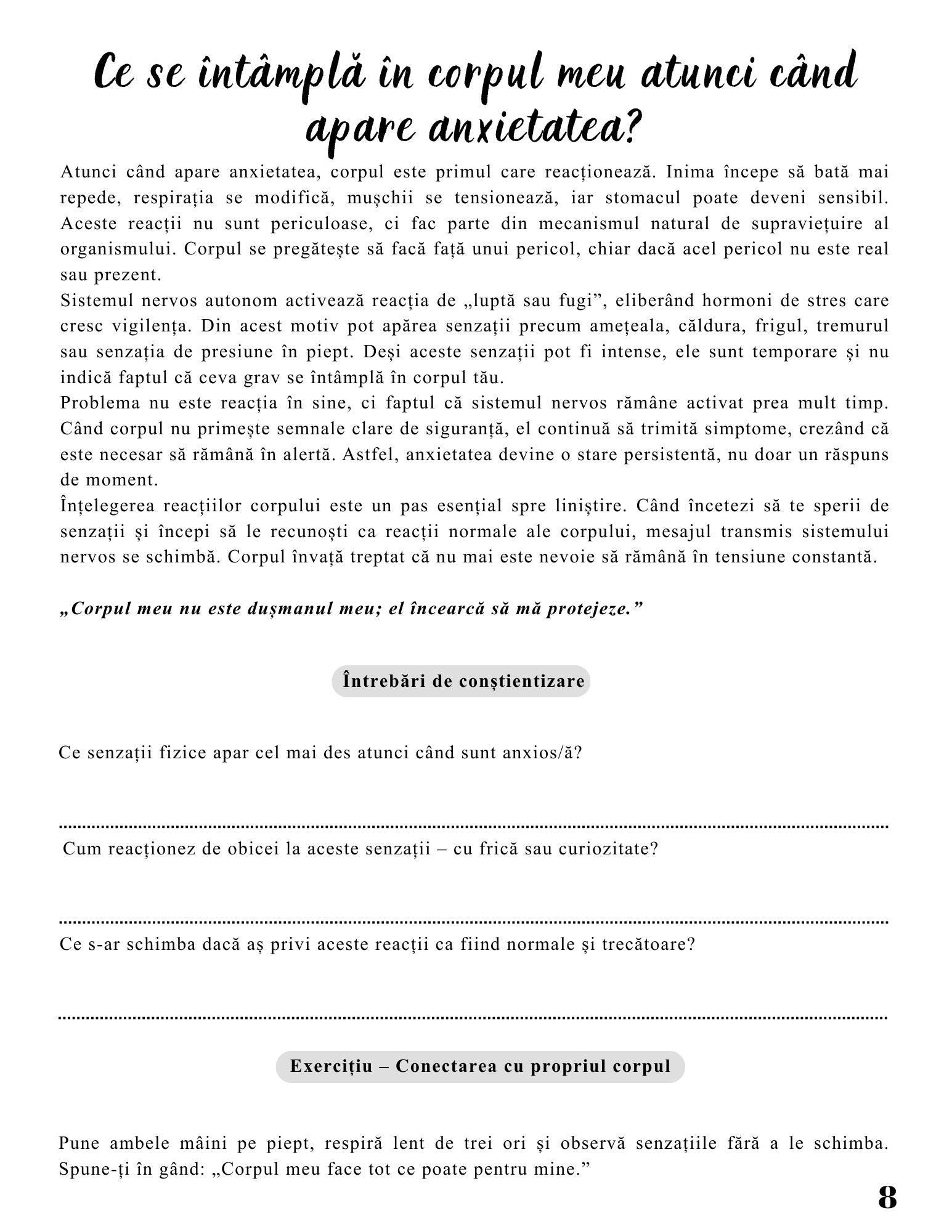 Jurnalul Vindecarii Mele - Tulburare de Anxietate / Ghid Practic / Echilibru Emotional / Autocunoastere / Claritate Mentala / Dezvoltare Personala