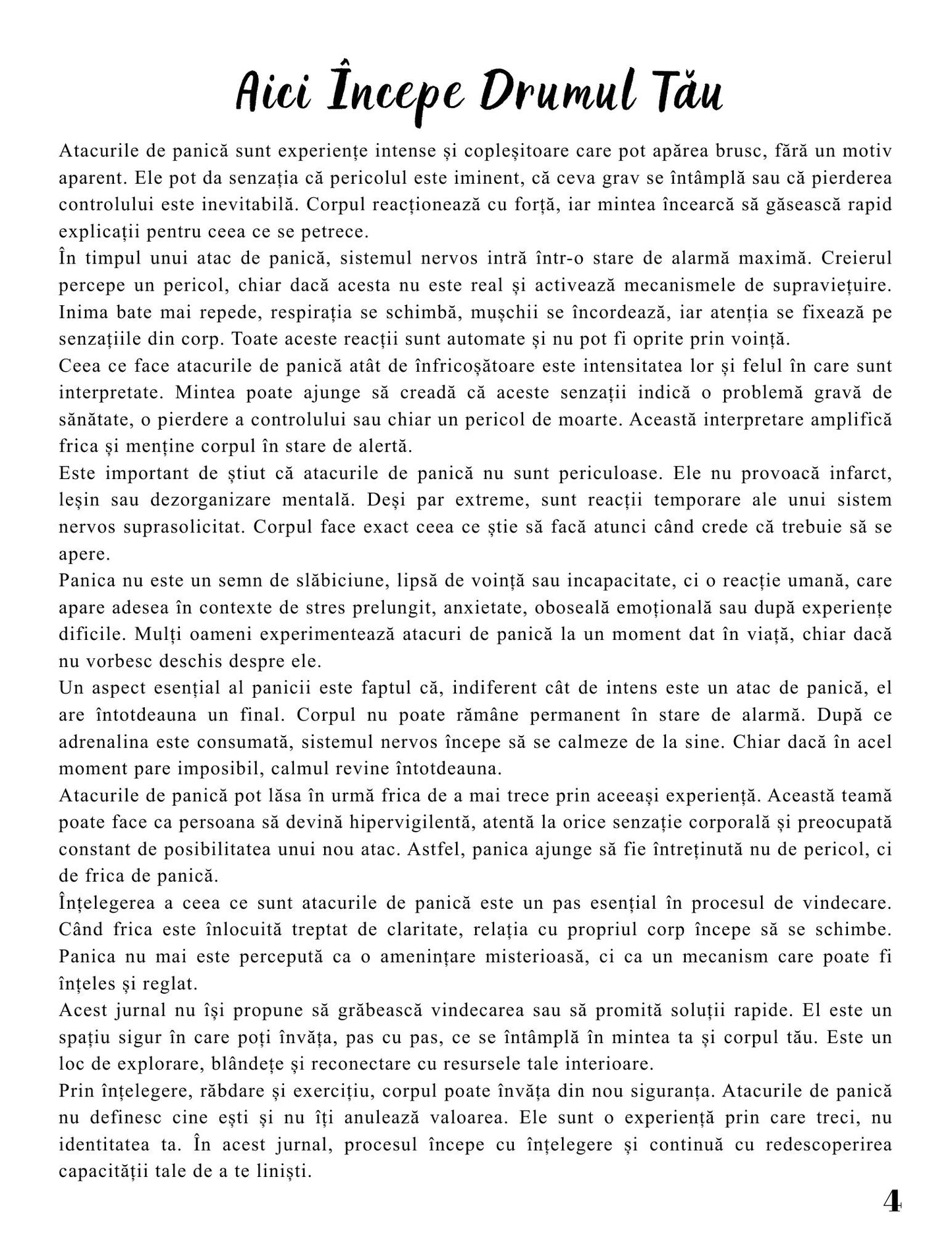 Jurnalul Vindecarii Mele - Tulburare de Panica / Ghid Practic / Echilibru Emotional / Autocunoastere / Claritate Mentala / Dezvoltare Personala 