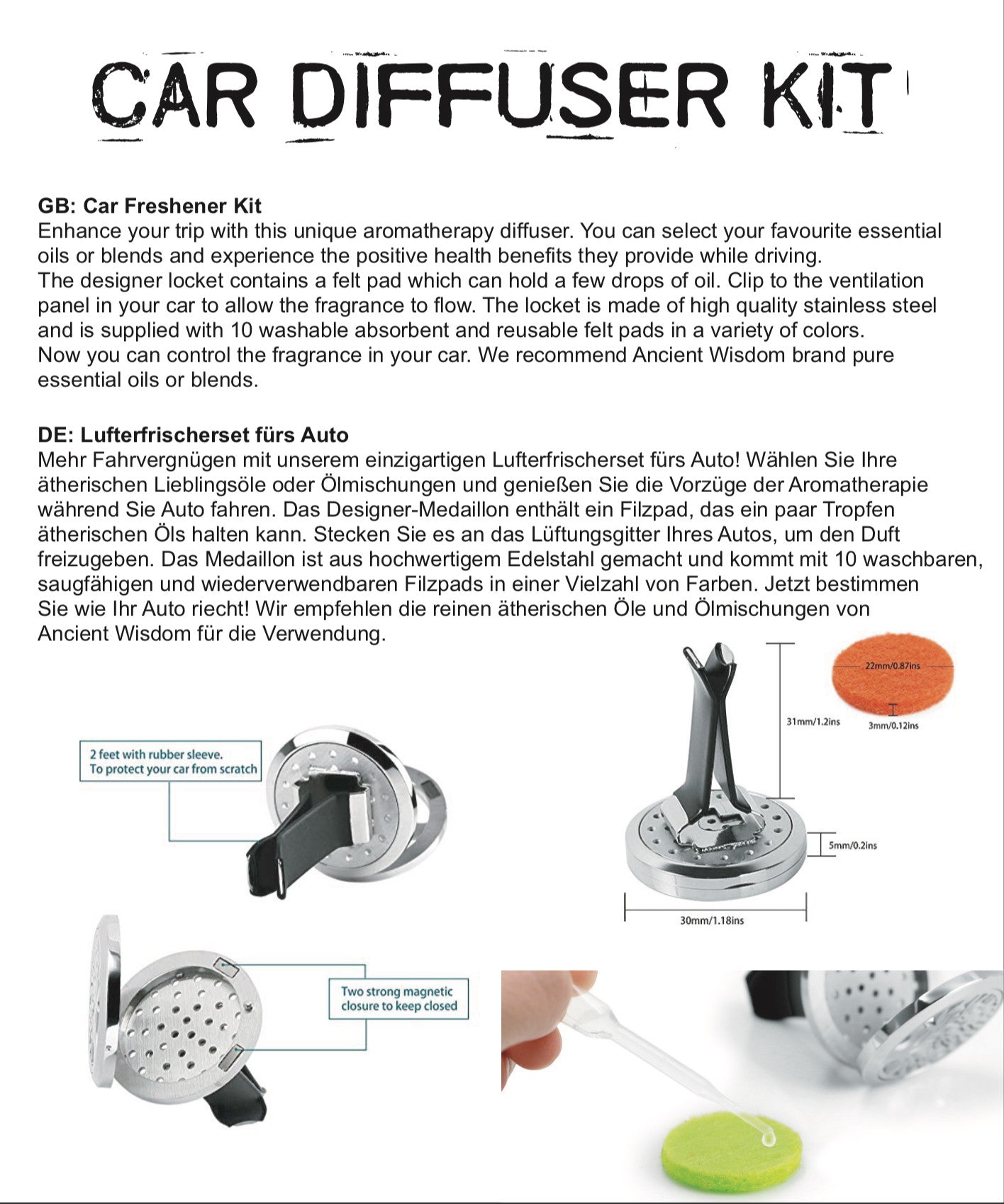 Kit Difuzor Auto - Inger Pazitor 30 mm