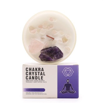 Lumanare cu Cristale - Chakra Al Treilea Ochi