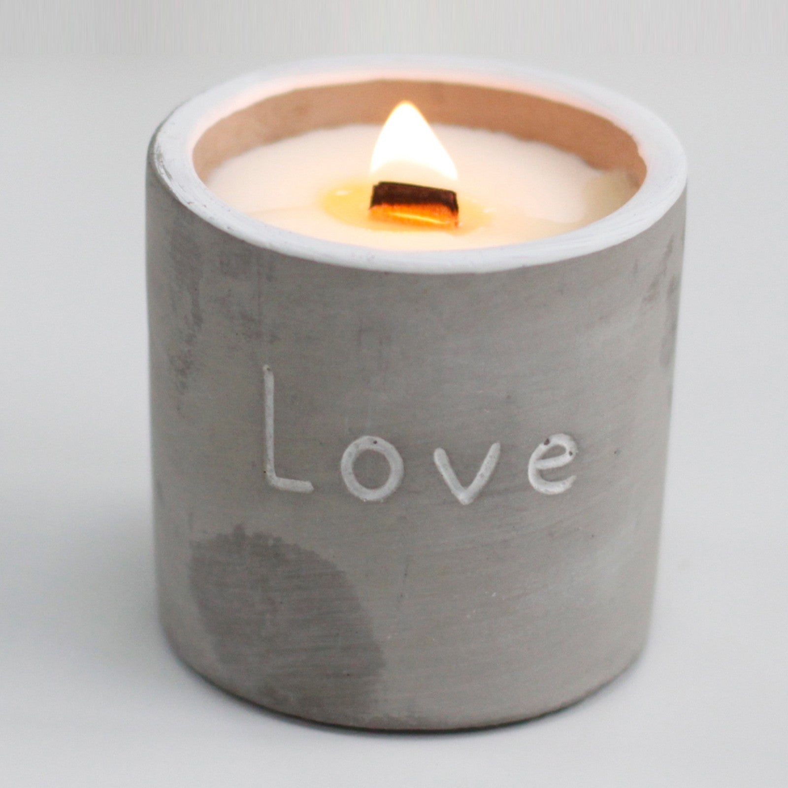 Lumanare de Soia Gri - LOVE
