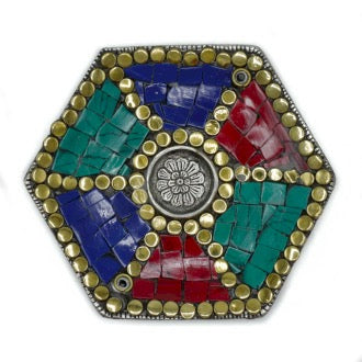 Placa Hexagonala Tibetana pentru Con si Suport pentru Betisoare 