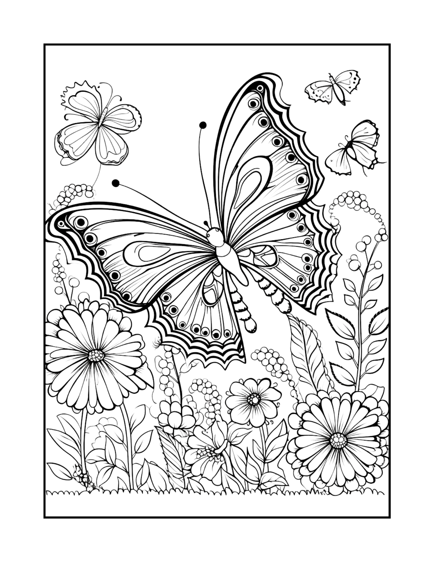 Carte de Colorat Gradina Fluturilor - Transforma Stresul in Arta - Carte de Colorat pentru Relaxare pentru Adulti, Tineri si Copii \ Carte Digitala \ Ebook