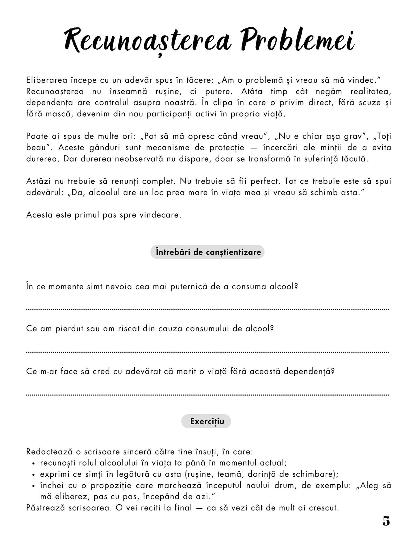 Jurnalul Eliberarii Mele - O Calatorie Pas Cu Pas Pentru Vindecarea Dependentei De Alcool - Calatoria Spre Claritate / Program de Autovindecare / Transformare Personala / Regasirea Sinelui