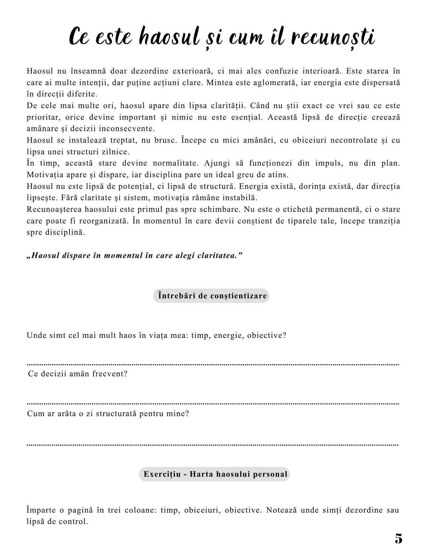 Jurnalul Activează-ți Motivația PDF - De la Haos la Disciplină