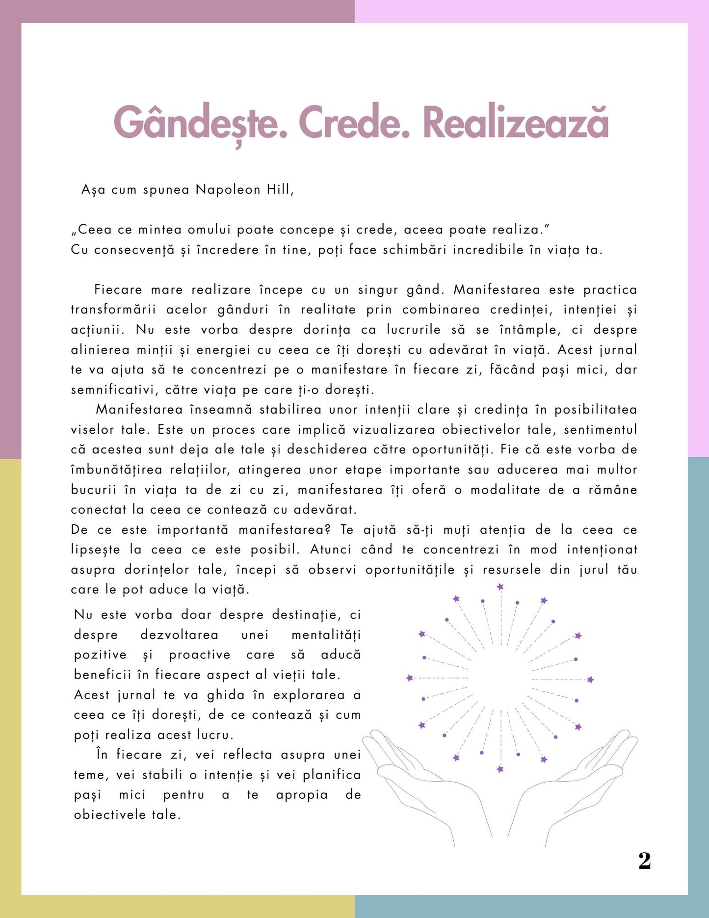 Jurnalul Manifestarii Zilnice - Transforma-ti Gandurile In Realitate / Agenda Pentru Dezvoltare Personala si Motivatie / Carte Digitala / Ebook