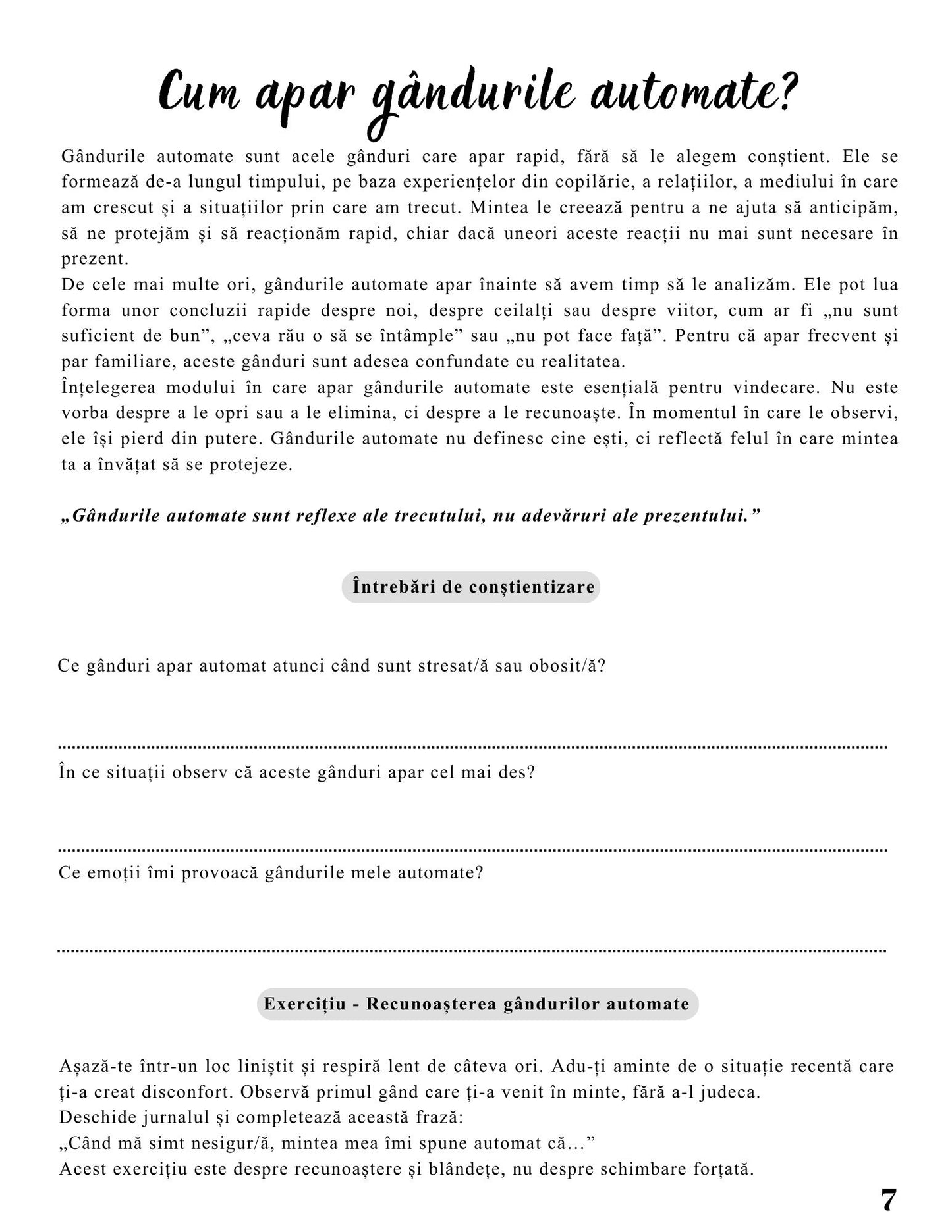 Jurnalul Gândurilor Mele PDF – Gândurile Ne Îmbolnăvesc – Gândurile Ne Vindecă