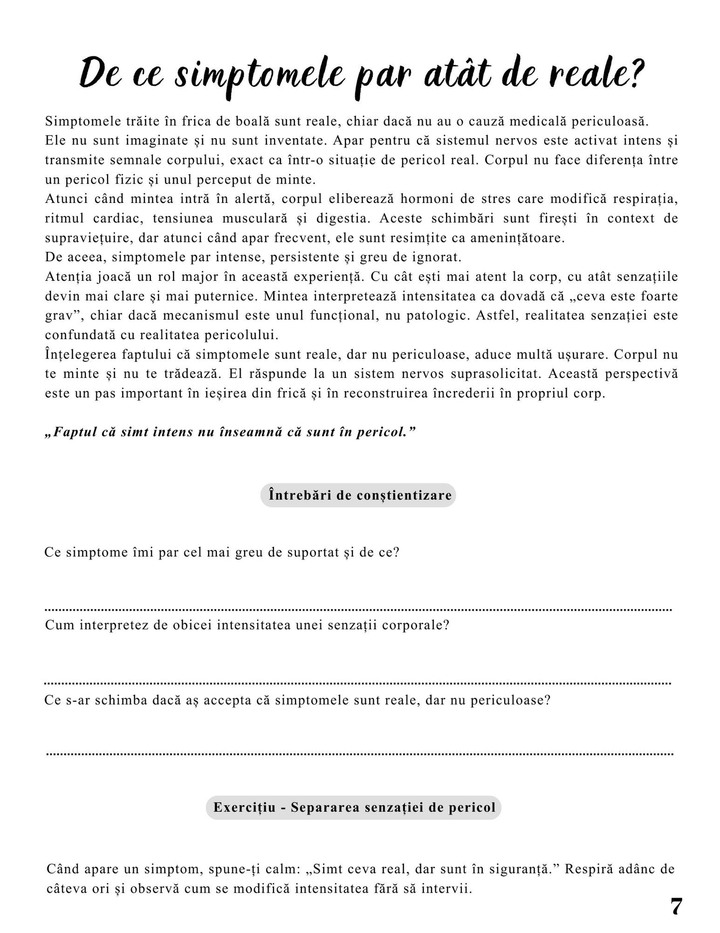 Jurnalul Vindecării Mele PDF – Frica de Boală – Când Frica Creează Pericol, Învăț să Mă Simt în Siguranță