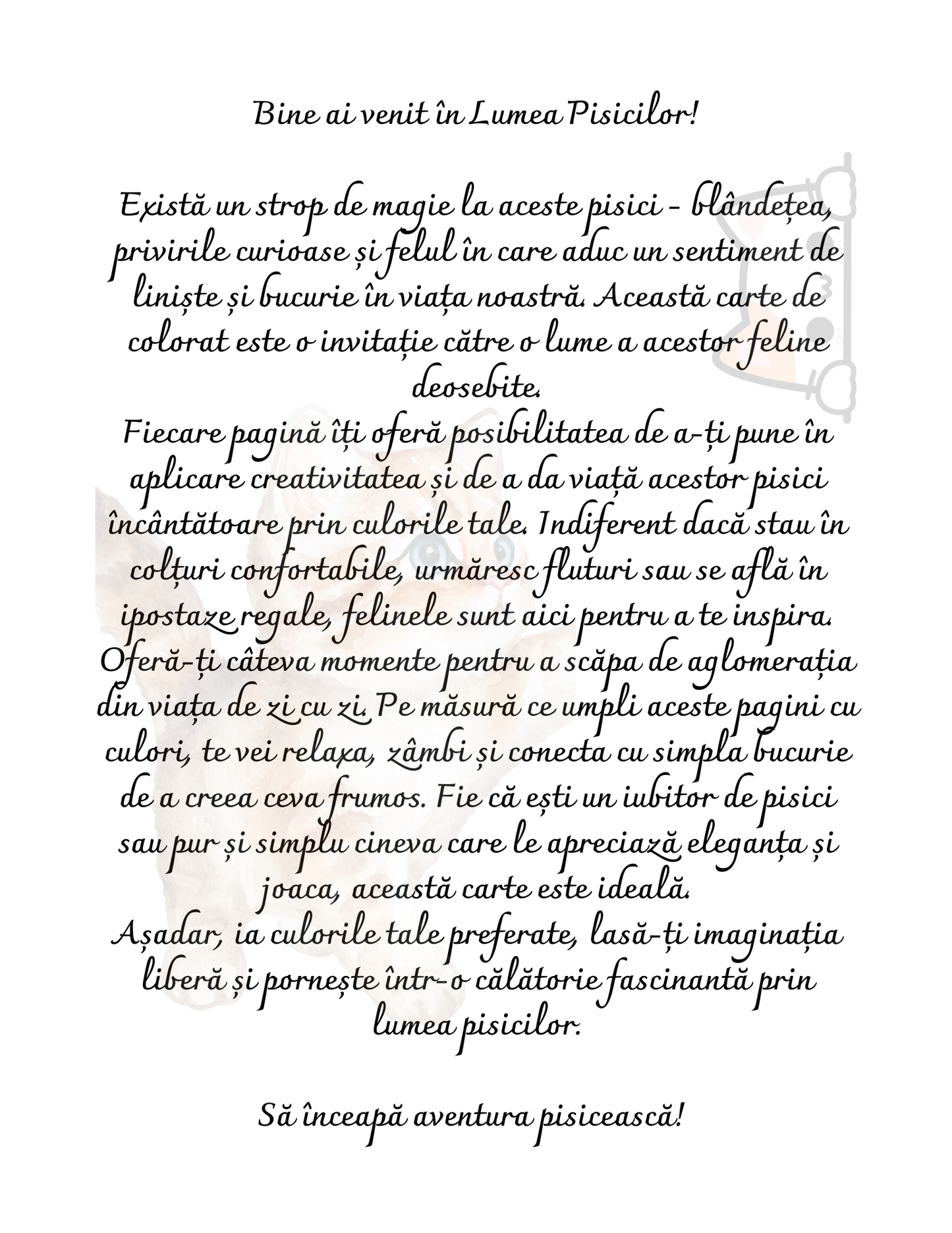 Carte de Colorat Pisicile Jucause: Relaxează-te si Coloreaza Prietenii Blanosi – O Carte de Colorat cu Pisici Pentru Adulți și Copii \ Carte Digitala \ Ebook