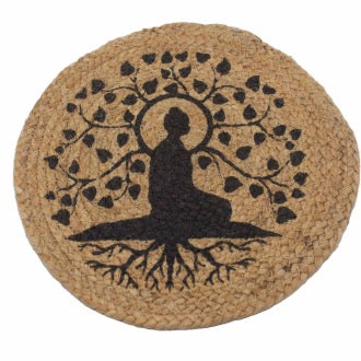 Servet Natural din Iuta - Imprimeu Arborele Bodhi 30 cm