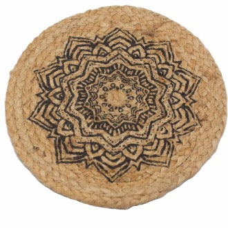 Servet Natural din Iuta - Imprimeu Mandala 30 cm