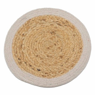 Servet Natural din Iuta si Bumbac - Bordura Ivory 30 cm