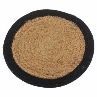 Servet Natural din Iuta si Bumbac - Bordura Neagra 30 cm