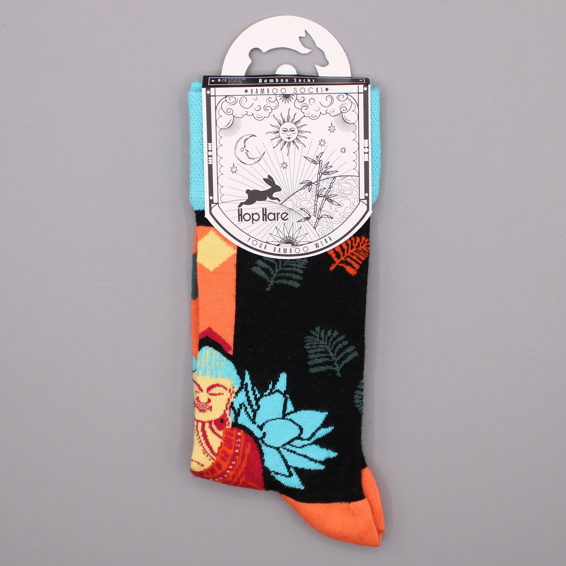 Sosete de Bambus Hop Hare (41-46) - Buddha & Lotus Albastre