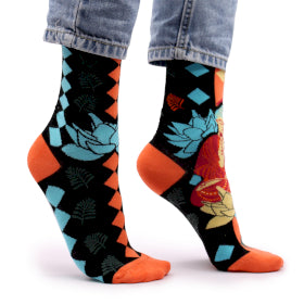 Sosete de Bambus Hop Hare (41-46) - Buddha & Lotus Albastre