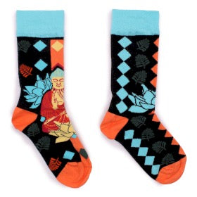 Sosete de Bambus Hop Hare (41-46) - Buddha & Lotus Albastre