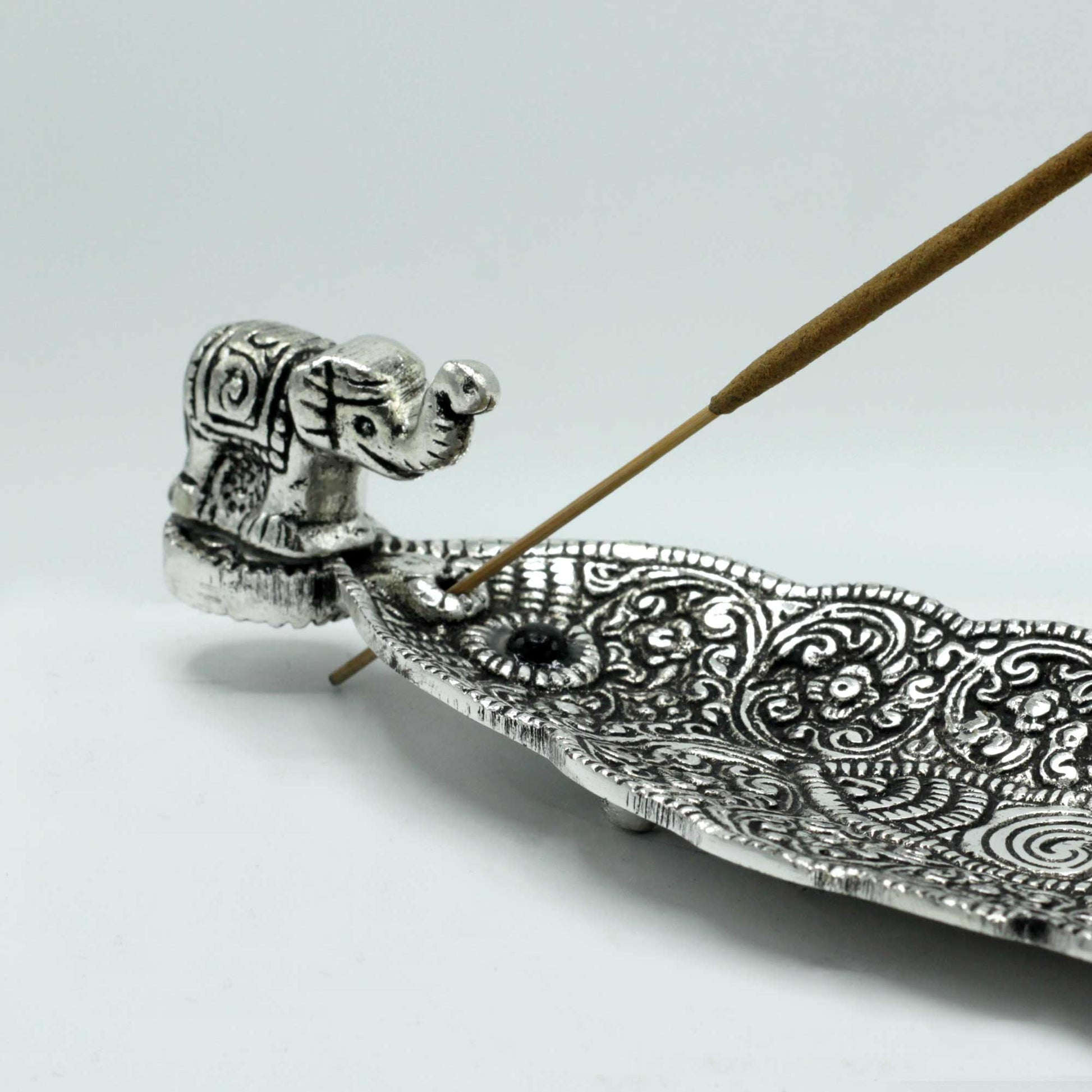 Suport Elefant pentru Tamaie din Aluminiu Lustruit