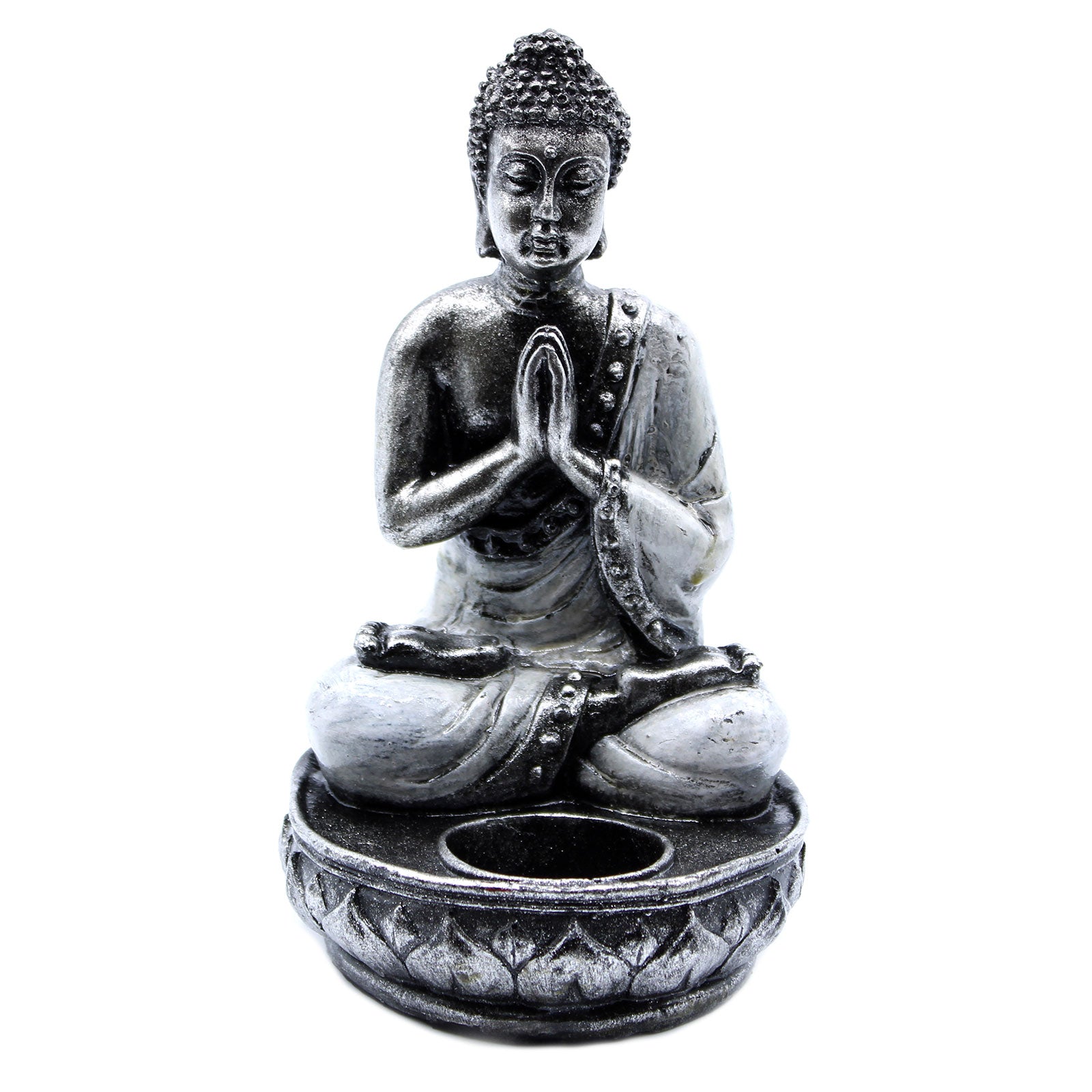 Suport Lumanari Buddha Alb