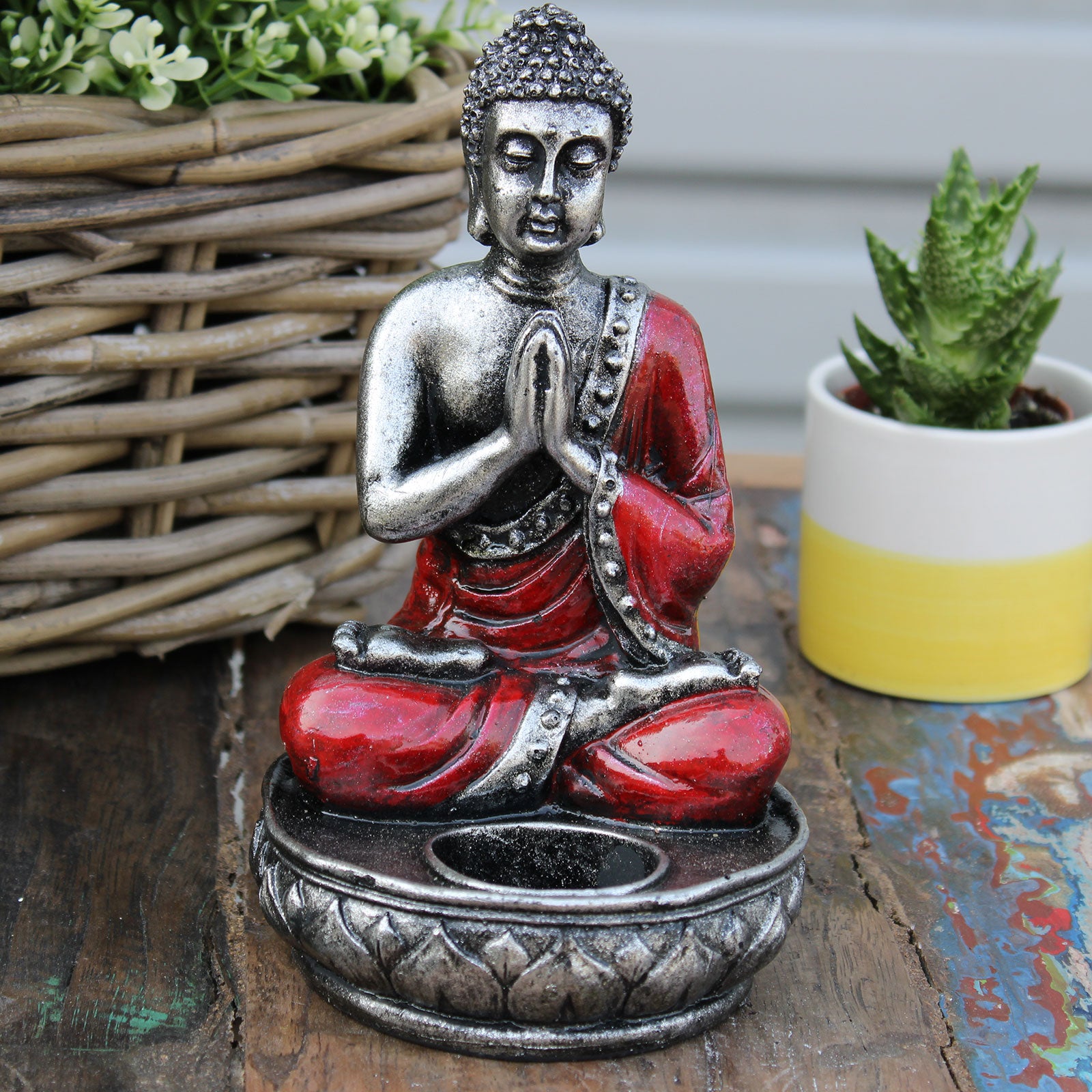 Suport Lumanari Buddha Rosu
