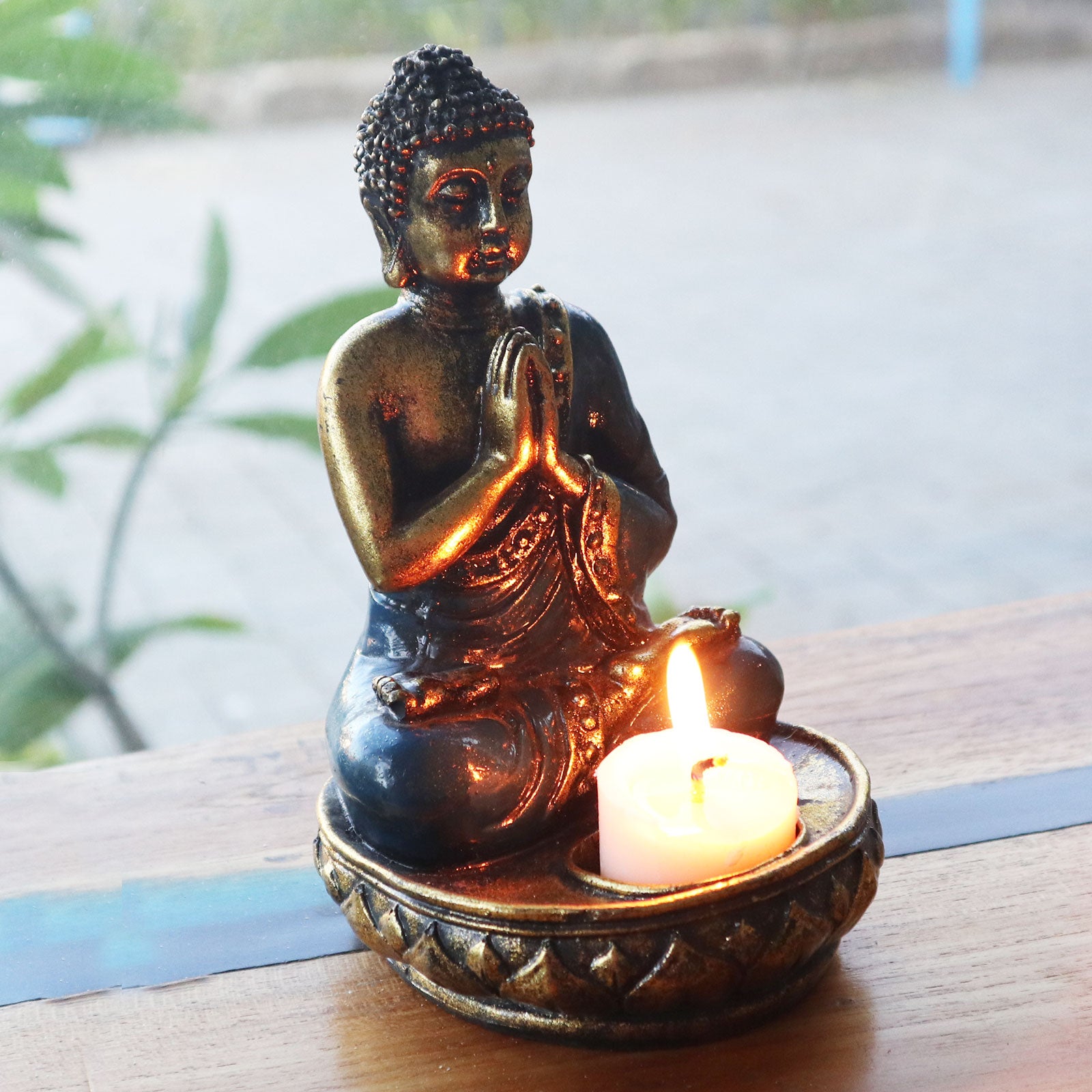 Suport Lumanari Buddha Rosu