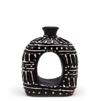 Vaza Ovala Neagra 18 cm