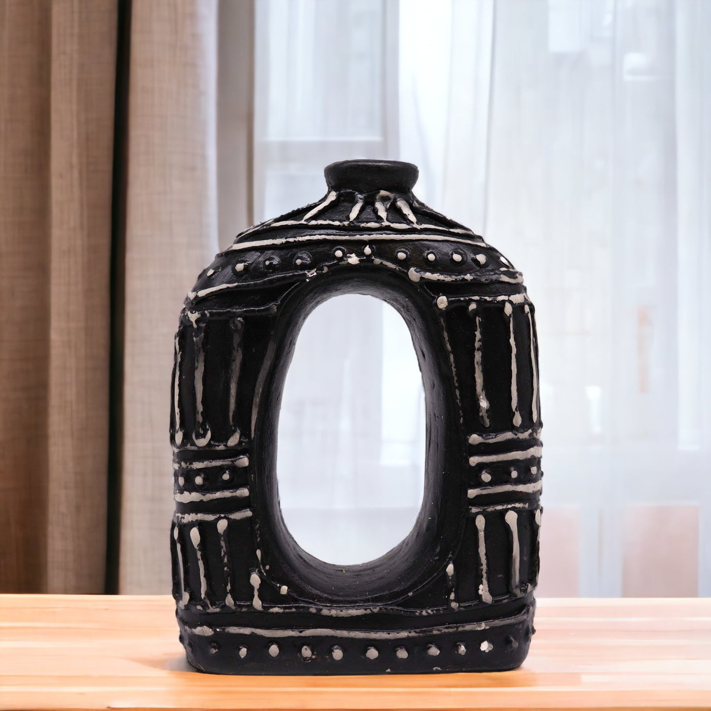 Vaza Ovala Neagra 23 cm