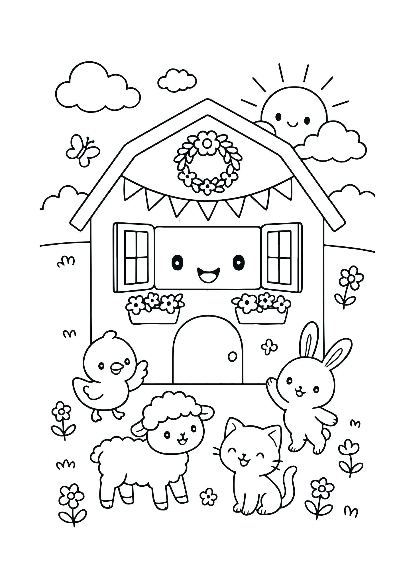 Viata La Ferma - Carte De Colorat Cu Animale Si Activitati De La Ferma / Activitati Educative Pentru Copii / Joc Creativ si Educatie / Invatare Interactiva si Distractiva