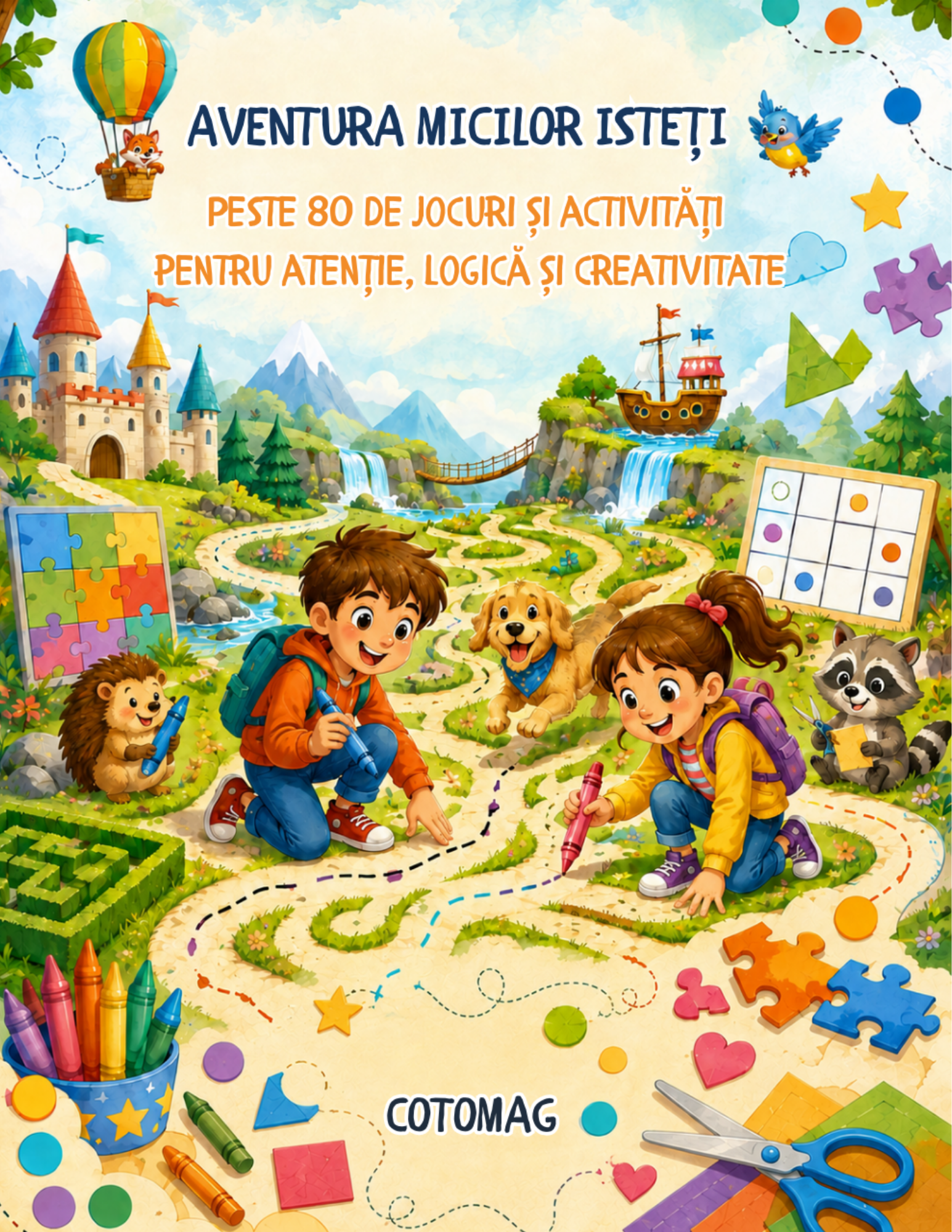 Aventura Micilor Isteți PDF – Peste 80 de Jocuri și Activități pentru Atenție, Logică și Activitate, carte de activități digitală, cotomag.ro