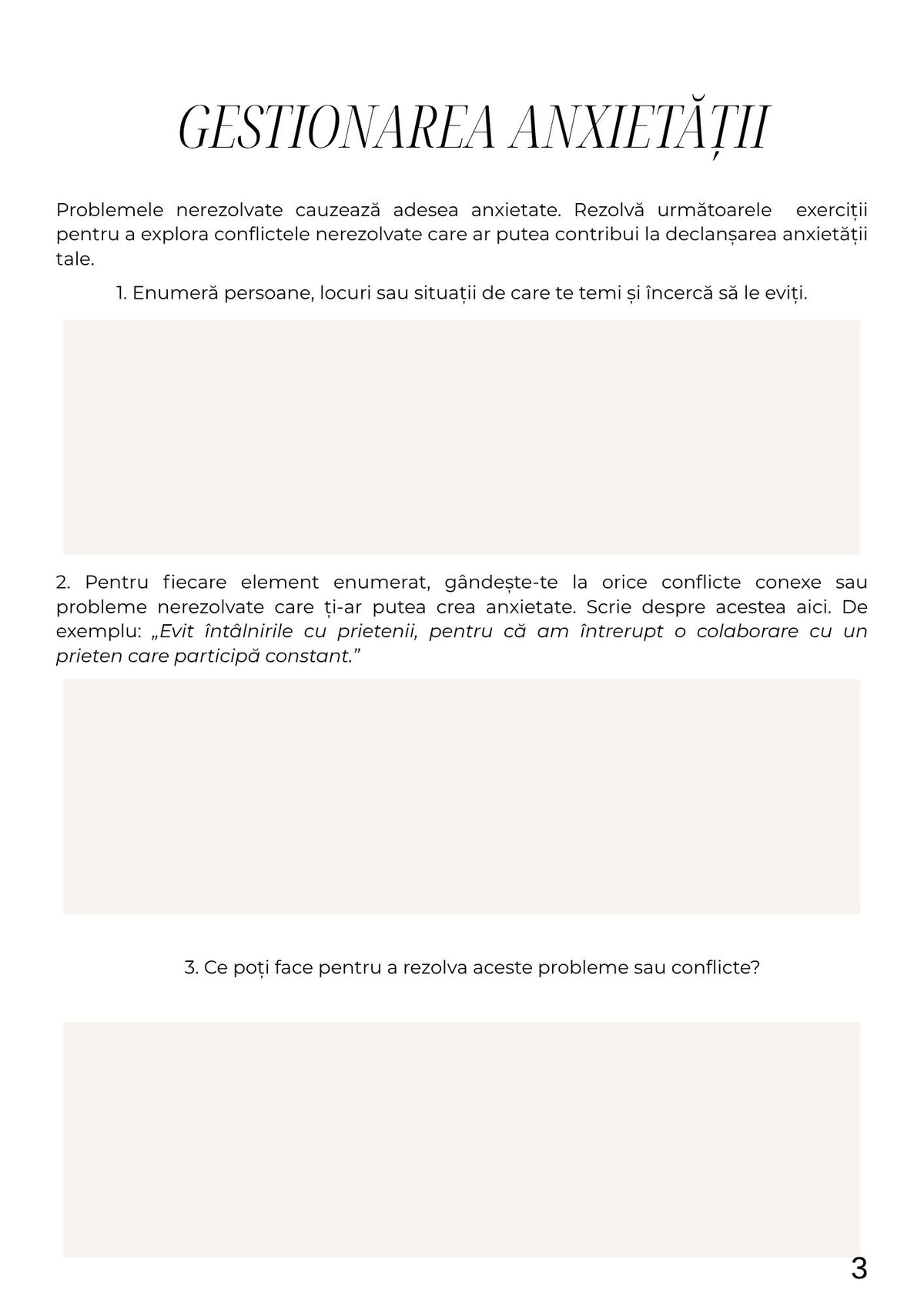 Interior Caietul de Lucru PDF pentru Gestionarea Anxietății – exerciții și tehnici pentru calm și reducerea neliniștii, cotomag.ro