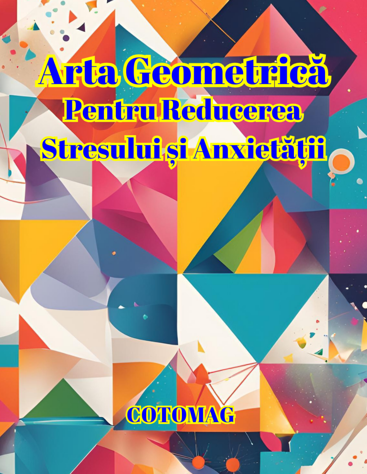 Copertă Carte de Colorat pentru Adulți Arta Geometrică PDF, cu modele geometrice antistres, Cotomag
