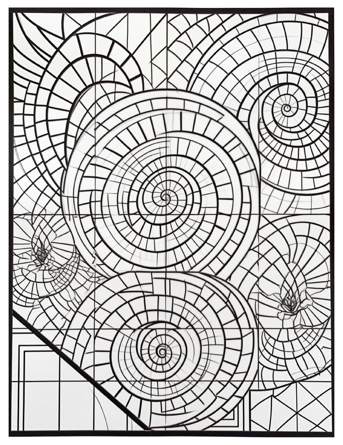 Interior Carte de Colorat pentru Adulți Arta Geometrică PDF, cu model geometric simetric pentru relaxare, Cotomag