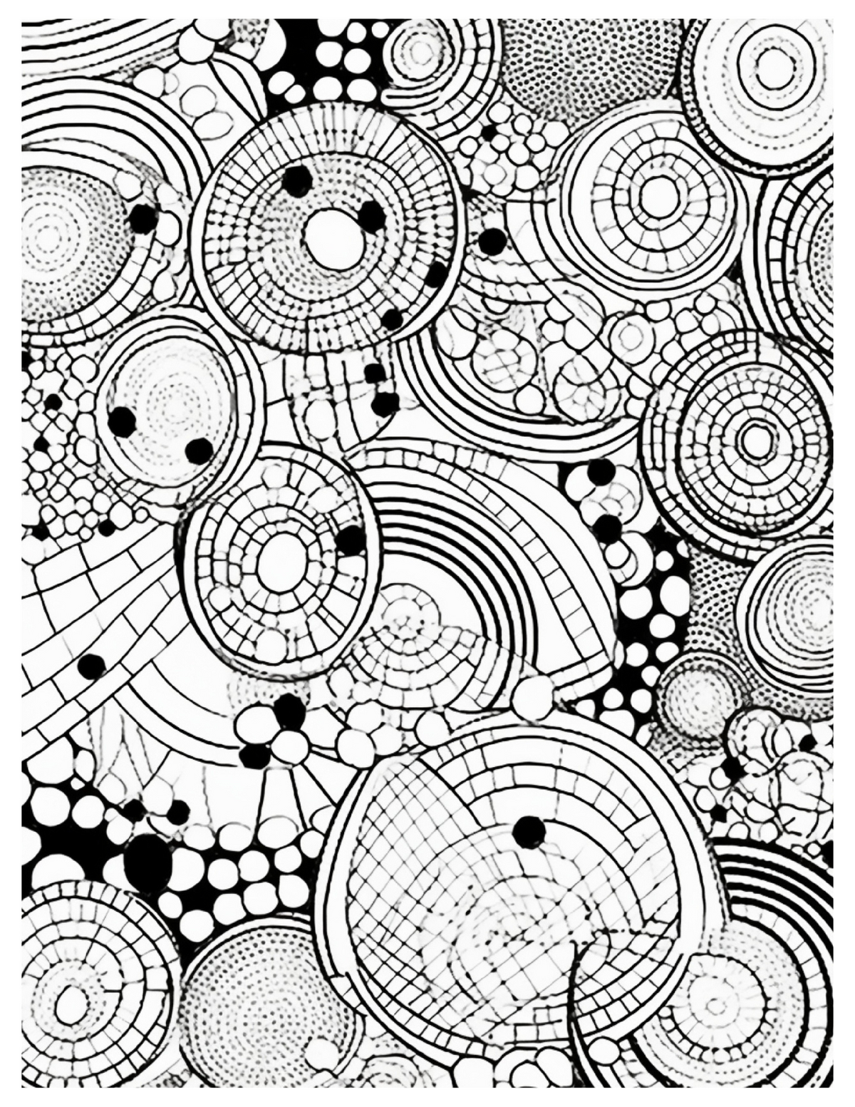 Interior Carte de Colorat pentru Adulți Arta Geometrică PDF, cu model geometric simetric pentru relaxare, Cotomag