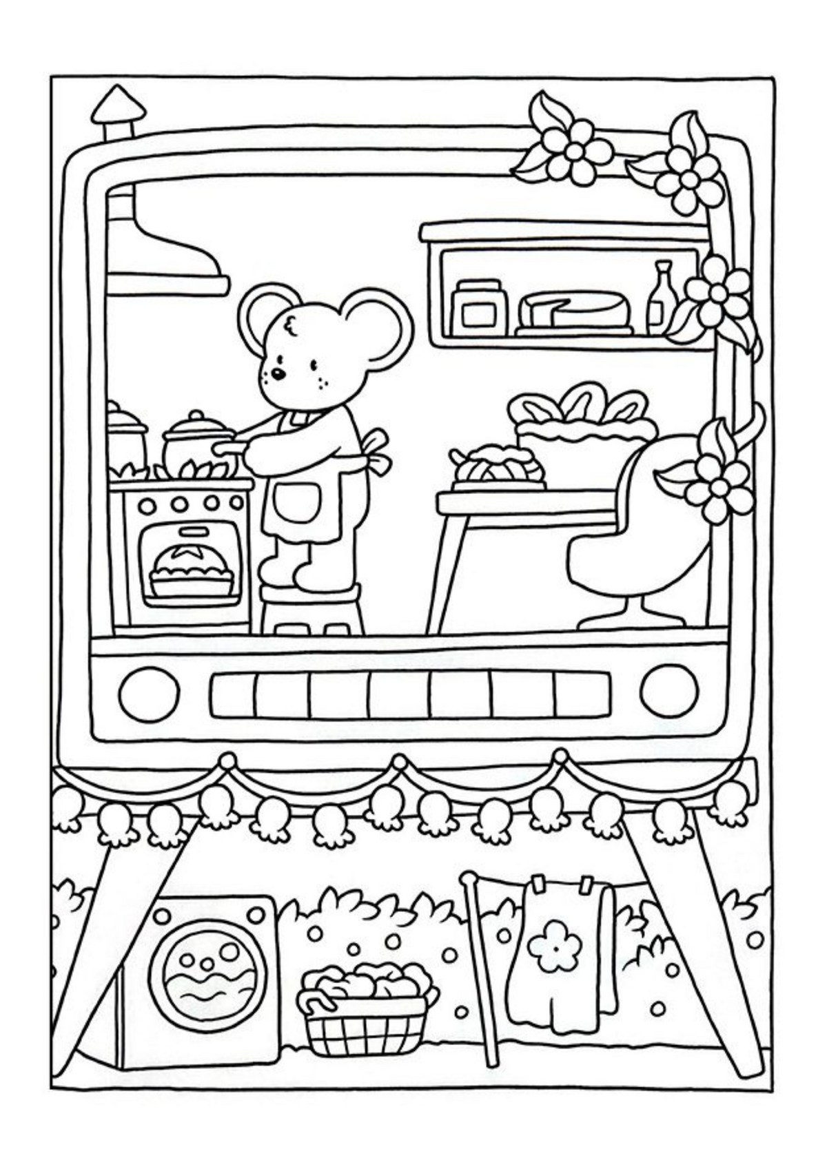 Interior Carte de Colorat Cozy Moments cu ilustrație cozy pentru relaxare, Cotomag