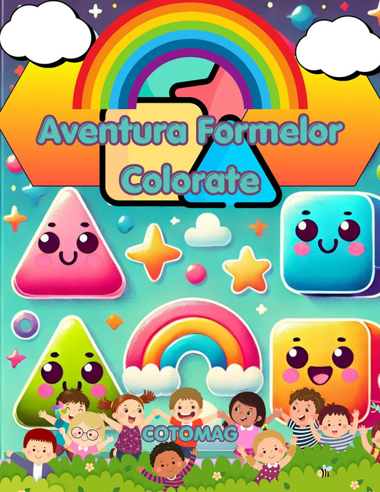 Aventura Formelor de Colorat PDF, carte cu 32 de pagini A4 și activități imprimabile pentru copii – Cotomag
