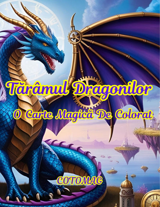 Tărâmul Dragonilor PDF, carte de colorat fantasy cu 47 de ilustrații imprimabile pentru relaxare și reducerea stresului – Cotomag