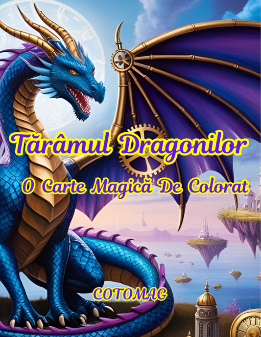 Tărâmul Dragonilor, carte de colorat fantasy pentru copii și adulți, potrivită pentru relaxare și activități anti-stres – Cotomag