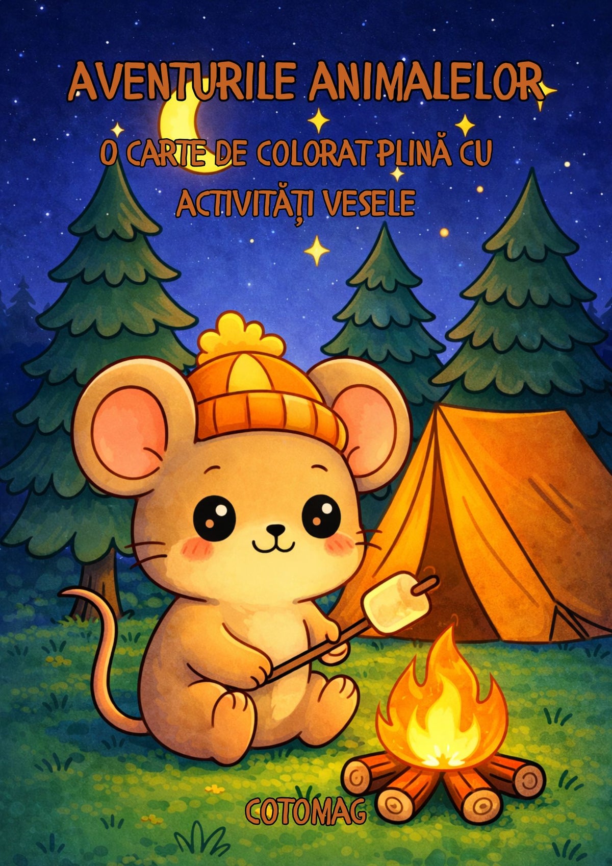 Carte de colorat PDF Aventurile Animalelor pentru copii, cu 50 de planșe imprimabile și activități vesele – Cotomag