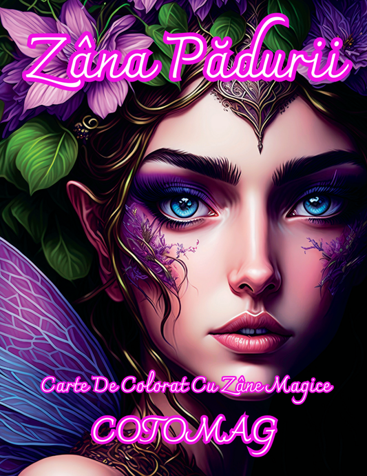 Carte de Colorat PDF – Zâna Pădurii – O Lume Magică Plină de Zâne și Poveste, carte de colorat digitală, cotomag.ro