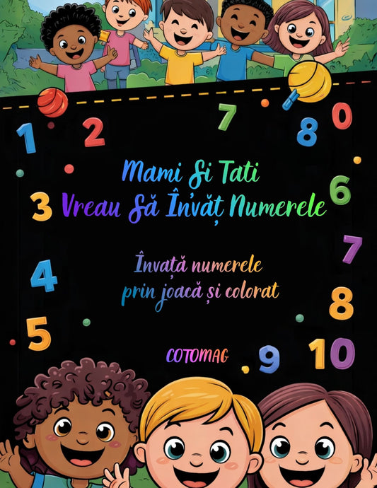 Copertă fișe de lucru Numere PDF pentru copii de 3–6 ani – Mami și Tati, Vreau să Învăț Numerele, Cotomag