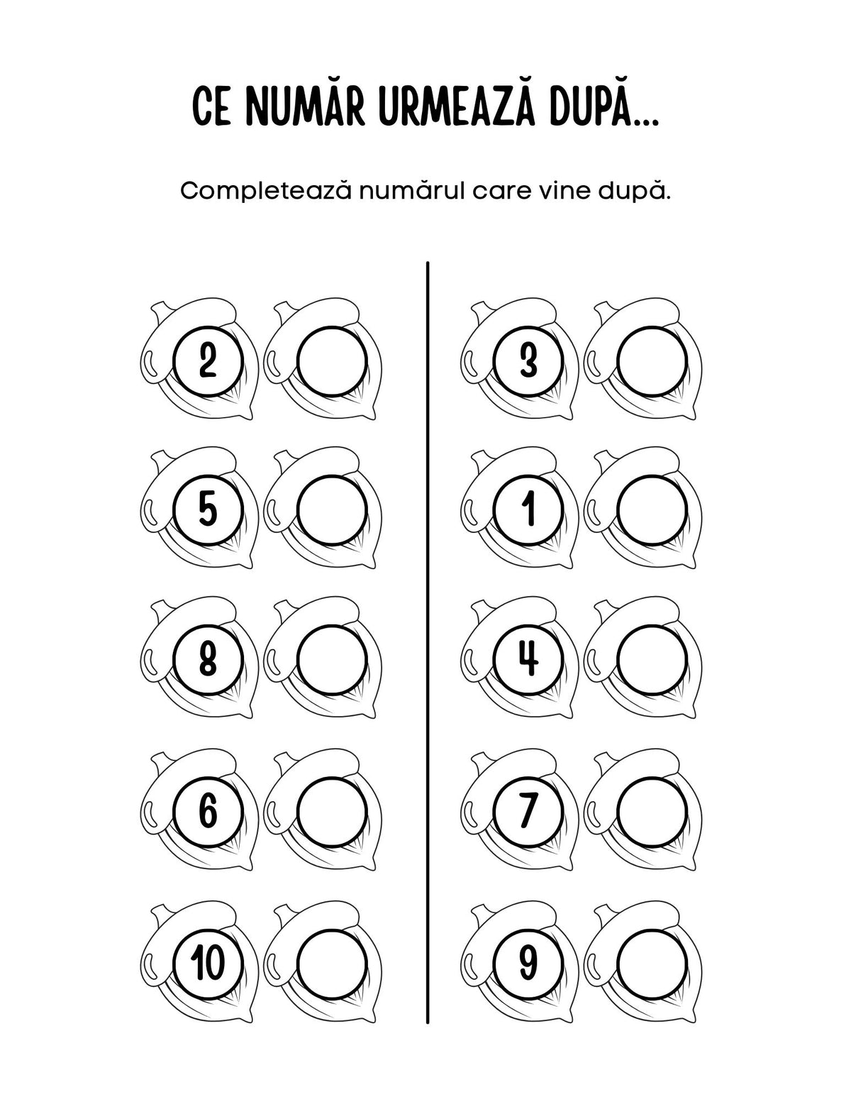 Interior fișe de lucru Numere PDF pentru copii de 3–6 ani, cu exerciții imprimabile de trasare și scriere, Cotomag