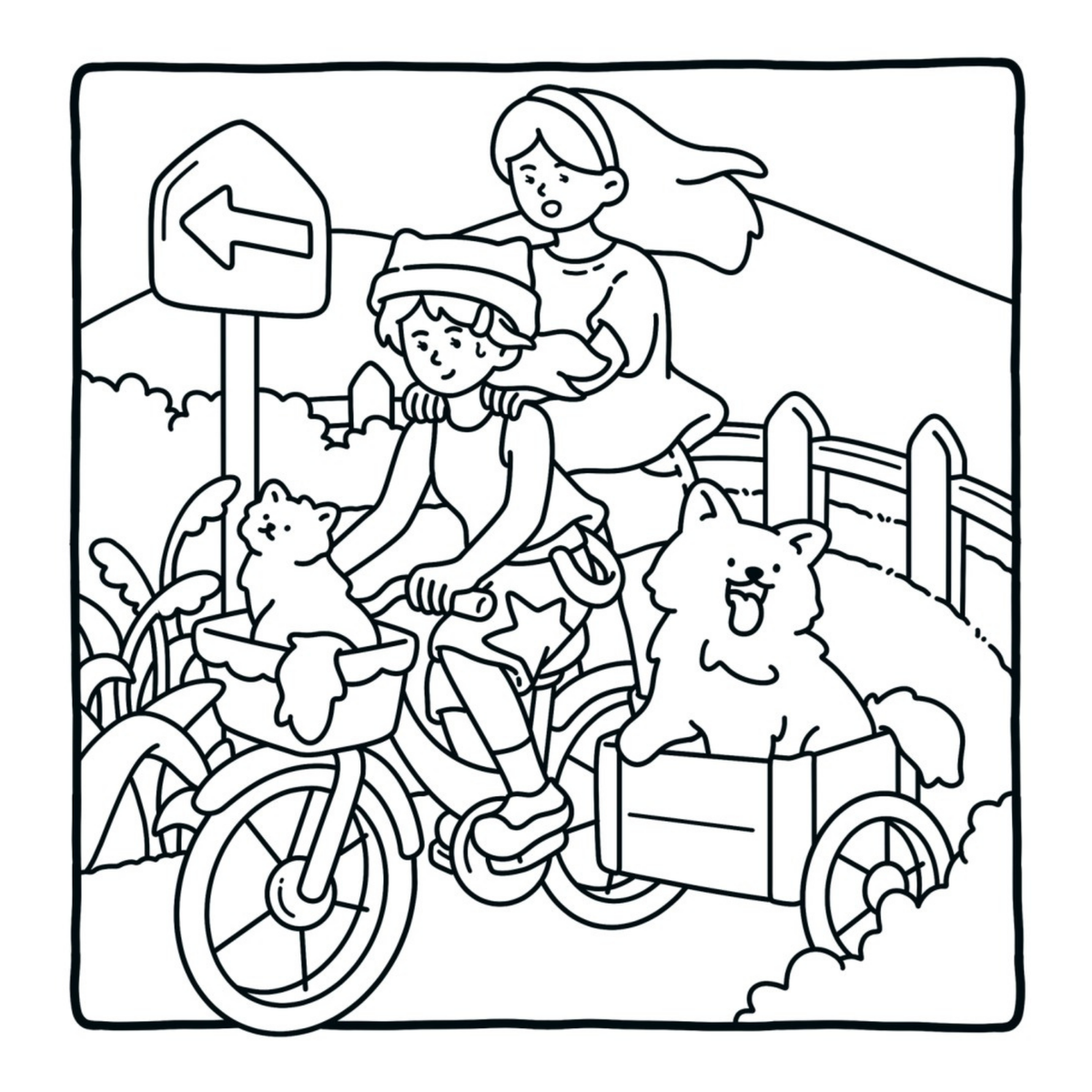 Interiorul cărții Cozy Girl PDF, cu ilustrații imprimabile în stil cozy pentru momente de relaxare și creativitate – Cotomag