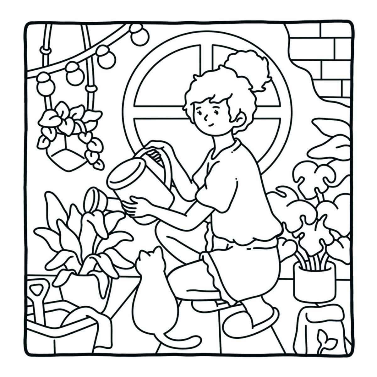 Interiorul cărții Cozy Girl PDF, cu ilustrații imprimabile în stil cozy pentru momente de relaxare și creativitate – Cotomag