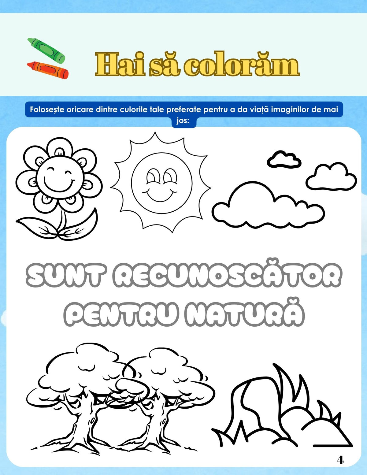 Interior caiet de lucru PDF pentru micii credincioși, cu exerciții despre valori spirituale, reflecție și pagini de colorat imprimabile – Cotomag